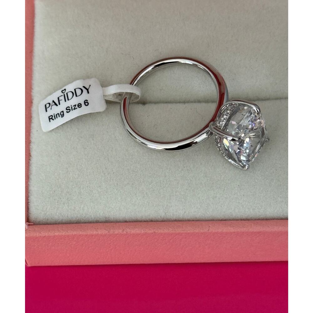 STUNNING Paffidy Size 6 Cushion Cut Ring 4.5CT 5A Grade Zirconia 925 Silver NEW - Picture 13 of 14